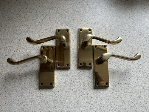 Pairs brass door handles - door,
