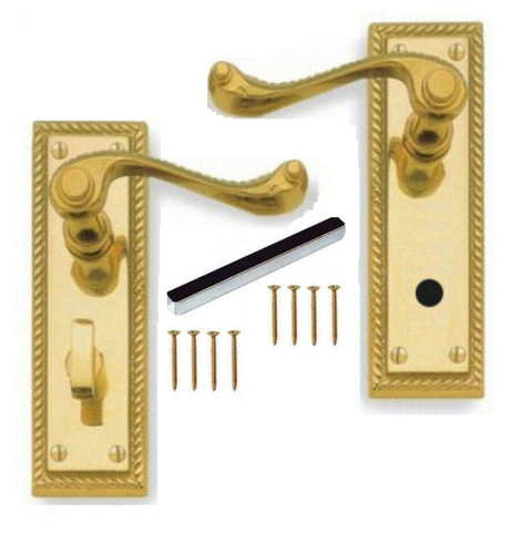 Bathroom brass door - brass,