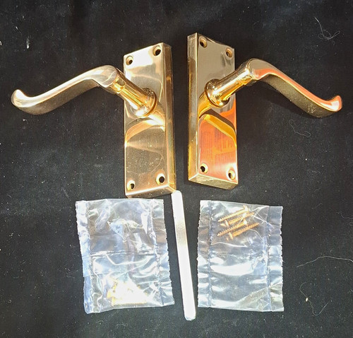 Brass polished door handles - ,