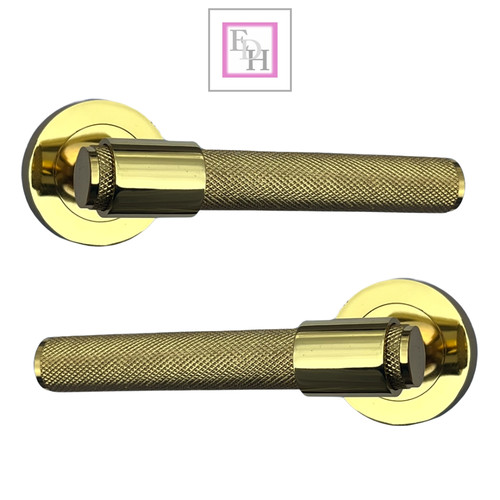 Knurled polished brass door - knurled,