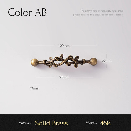 Solid brass cabinet handles - brass,