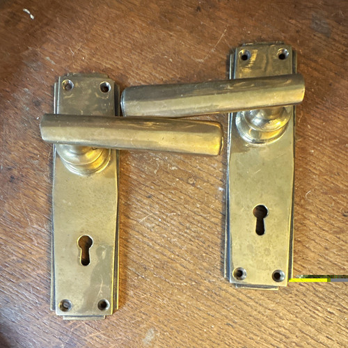 Pair brass polished gold - brass, lever
