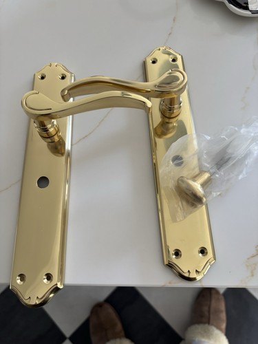 Gold long plate privacy - gold,