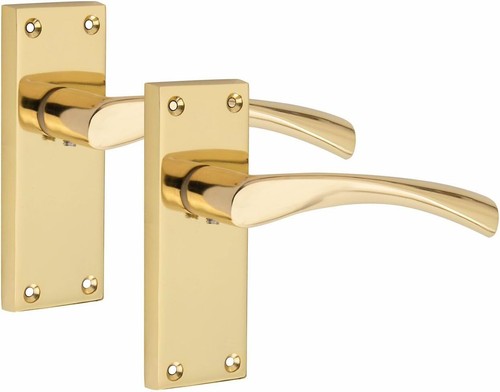 Pair door handles - door, polished