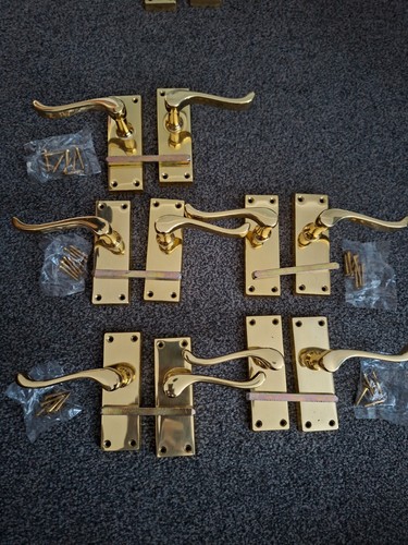 Polished brass metal lever - polished,