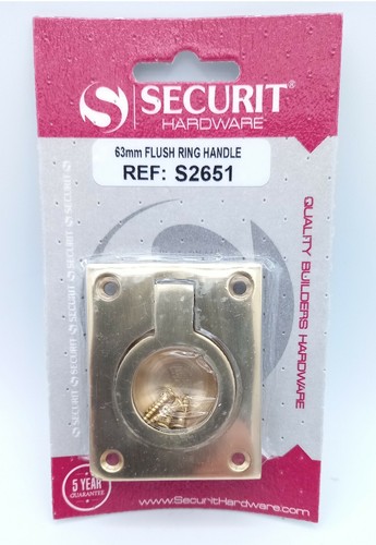 Flush ring handle solid brass - handle,